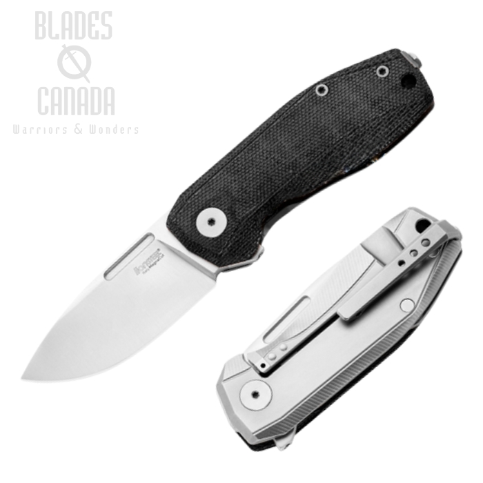 Lion Steel Nano Flipper Framelock Knife, CPM MagnaCut, Titanium/Micarta Black, NA01 CVB